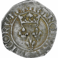 France, Charles VI, Florette, 1417-1422, Rouen, Billon, TB+, Duplessy:387 - 1380-1422 Karel VI De Waanzinnige