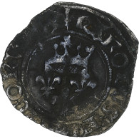 France, Charles VI, Florette, 1417-1422, Paris, Billon, TB, Duplessy:387B - 1380-1422 Karel VI De Waanzinnige