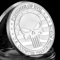Pièce Médaille NEUVE Plaquée Argent - Punisher Of Evil US Counter Terrorism Force - Otros & Sin Clasificación