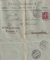 PrU-8  "Knoll, Salvisberg & Cie., Bern" - Rheinfelden - Zürich        1908 - Stamped Stationery