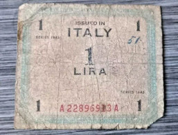 1 Lira 1943 - Italy - Ww2 U.S. Militari - Certificate - Currency - Billet - Other & Unclassified