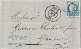 Lettre De Lille à Gérardmer LAC - 1849-1876: Période Classique