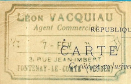 (Lot De 2) CPA (Entier Postal Commercial) VACQUIAU 85 FONTENAY-LE-COMTE à La Roche-sur-Yon Vendée * Agriculture Grains - Other & Unclassified