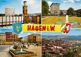 72616641 Hagen Westfalen Rathaus Volkspark Fontaene Berliner Platz Panorama Wapp - Hagen