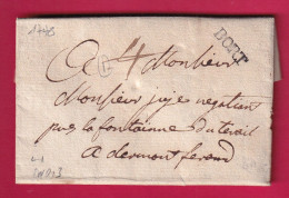 MARQUE BORT CORREZE 1778 LENAIN N°1 INDICE 13 POUR CLERMONT FERRAND LETTRE - 1701-1800: Voorlopers XVIII