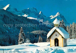 72616617 Lenggries Bergkirchlein Gegen Zugspitzgruppe Winterpanorama Bayerische  - Lenggries