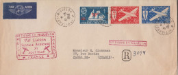 Saint-Pierre-et-Miquelon - Lettre Recommandée - 31 Aout 1948 - Première Liaison Vers Paris - Briefe U. Dokumente