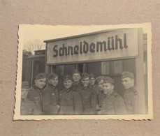 Photo Bahnhof Schneidemühl Pila Polen Pologne German Soldat Deutsch Nov 1939 - 1939-45