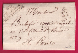 DOUBLE CURSIVE 60 CHATILLON MONTROUGE POUR PARIS INDICE 15 1831 LETTRE - 1801-1848: Précurseurs XIX