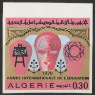 Non-dentelé/Année 1970-N°525 Neuf**MNH/imperforate : Année Internationale De L'éducation (m2) - Algérie (1962-...)