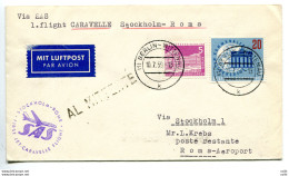 SAS Primo Volo Stoccolma/Roma Del 17.7.59 - Airmail