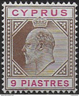 1904 Cyprus Edward VII 9p. Brown And Carmine MNH SG N. 56 - Sonstige & Ohne Zuordnung