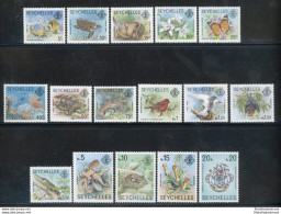 1977 Seychelles - Yvert N. 372-87 - Serie Ordinaria Flora E Fauna - 16 Valori - Serie Completa - MNH** - Autres & Non Classés