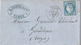 Lettre De Sedan à Gérardmer LAC - 1849-1876: Klassik
