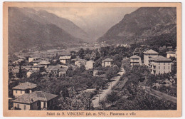 1930-Saint Vincent Panorama E Ville Viaggiata Affrancata Imperiale C.75 Isolato  - Aosta