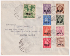 1947-M.E.F. Nove Valori (da P.1 As.2,6) Su Busta Rhodes (31.3 Ultimo Giorno Vali - Ocu. Británica MEF