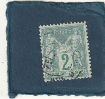 ///   FRANCE ///   TYPE SAGE  N° 74 --- Superbe 2cts Vert  Côte € Bon Centrage CÖTE 30€ - 1876-1898 Sage (Type II)