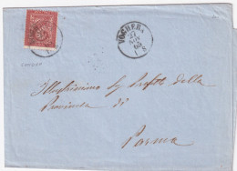 1865-CIFRA Tir. Londra (L15) Isolato Su Piego Voghera (22.11) - Marcophilie