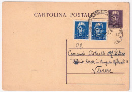 1945-Cartolina Postale C.50 (C120) Con Fr.lli Aggiunti Imperiale Senza Filigrana - Poststempel