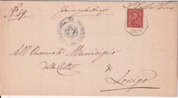 1888-ORGIANO Ottagonale Collettoria (3.12) Su Piego - Marcophilie