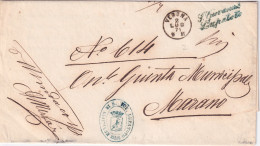 1874-S. GIOVANNI LUPATOTO Cosivo Colletoria Bluastro Su Piego Verona (2.7) - Marcophilie