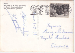 1958-VATICANO Basiliche Lire 16 (127) Isolato Su Cartolina (2.7) - Autres & Non Classés