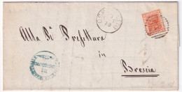 1879-OSPITALETTO C1+sbarre (8.10) Su Piego Affrancata C.20 - Marcophilie