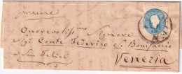 1861-AUSTRIA K. 15 (21) Su Lettera Vienna (23.5) Per Venezia - Other & Unclassified