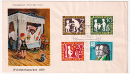 1959-GERMANIA Beneficenza '59 Favole Fr.lli Grimm (195/8) Su Fdc - Lettres & Documents