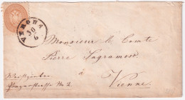 Lombardo Veneto-1865 15s. (45) Perfetto Su Busta Verona 30.6 Per Vienna - Lombardo-Vénétie