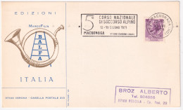 1971-MACUGNAGA 5 CORSO NAZ. SOCCORSO ALPINO (12.6) Annullo Speciale Su Cartolina - 1971-80: Marcophilie
