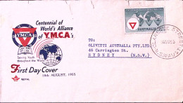 1955-Australia 100 Anniv. YMCA (222) Fdc - Andere & Zonder Classificatie