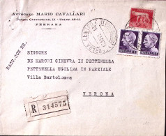 1945-Imperiale Senza Fasci Coppia Lire 1 E 5 (531+534) Su Raccomandata Ferrara ( - Marcophilie