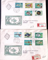 1962-Ungheria Pesci Ornamentali Serie Cpl. (1495/4) Su Due Fdc Raccomandate Per  - FDC