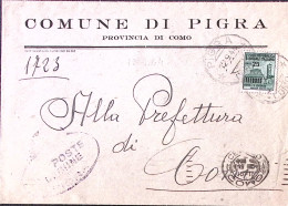 1944-Monumenti C.25 (505) Isolato Su Busta Pigra (12.9) Tariffa Agevolata Sindac - Poststempel