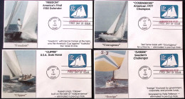 1980-U.S.A. 7 Biglietti Postali America's Cup C.15 Vignette Differenti Giro Comp - Marcophilie