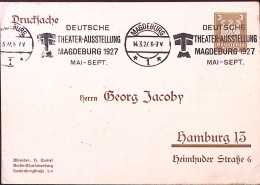 1927-Germania  Spettacoli Teatrali/Magdeburgo (14.3) Annullo Speciale Su Cartoli - Briefe U. Dokumente
