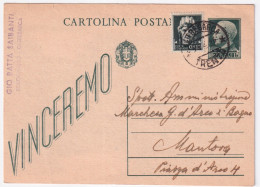 1944-Imperiale C.15 (246) Su Cartolina Postale Vinceremo C.15 (C97) Oltresarca ( - Marcofilía