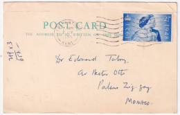 1955-Gran Bretagna 2,5p. Su Cartolina Per Monaco - Lettres & Documents
