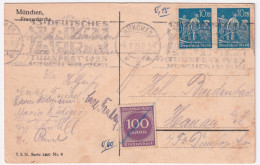1923-Germania Cartolina (Monaco) Affrancata M.100 E Coppia M. 10 - Brieven En Documenten