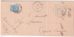 1879-MAENZA Cartella Collettoria Al Verso Di Piego Affr. C.10 Piperno (15.5) - Marcophilie