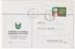 1991-100 RADIO Lire 750 (1973) Isolato Su Busta Comune Di Vadena Bolzano - 1991-00: Poststempel