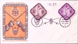 1957-Colombia 3^ Camp. Sudamericano Scherma (546+PA304) Fdc - Colombia