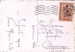 1964-GIORNATA FRANCOBOLLO Lire 15 (989) Isolato Su Cartolina - 1961-70: Marcophilie