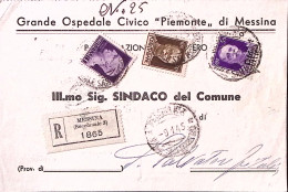 1945-Imperiale C.30 E Lire 1 + Imperiale Sopr. PM C.50 Su Cartolina Raccomandata - Marcophilie