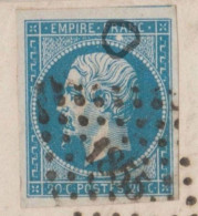 SERIE "POSTFS" LUXE Case 88 N°14Ah Avec RR VARIETE "point Blanc" JUIN 1860 Fin De Tirage  Luxe - 1853-1860 Napoleone III
