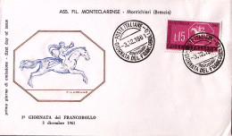 1961-MONTICHIARI GIORNATA Del FRANCOBOLLO (3.12) Annullo Speciale Su Busta - 1961-70: Marcophilia