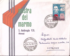1961-S. AMBROGIO VALPULICELLA MOSTRA Del MARMO (24.9) Annullo Speciale Su Busta  - 1961-70: Marcophilia