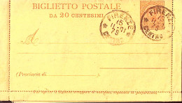 1901-biglietto Postale Non Scritto C.20 (B5) Annullo Firenze (15.11) Bordi Integ - Ganzsachen