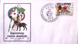 1980-VERONA ESPOSIZIONE CANINA MONDIALE (6.6) Annullo Speciale Su Cartolina - 1971-80: Marcophilie